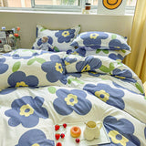 Spring Floral Bedding Set Fashion Single Queen Size Boys Girls Duvet Cover Flat Sheet Pillowcases No Filler Home Textile