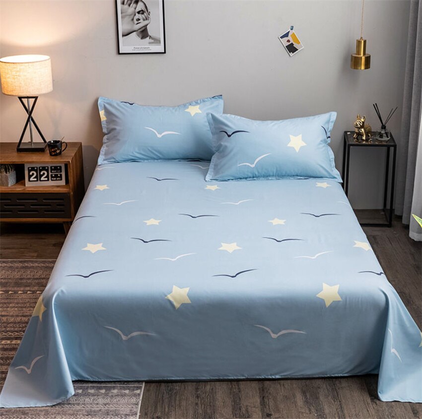 Soft Bed Sheet Set 3pcs Bedding Sheets Fashion Flat Bedsheet Pillowcase 120/150/180/200/220/250cm Polyester Bed Linens Bedspread