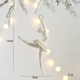 Qfdian christmas decor ideas nightmare before christmas Christmas White Glitter Angel Girl Pentagram Pendants Merry Christmas Tree Decorations For Home Xmas Ornaments Hanging Pendants