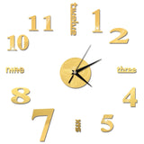 Mini Home Wall Clock 3D DIY Acrylic Mirror Stickers For Home Decoration Living Room Quartz Needle Self Adhesive Hanging Watch