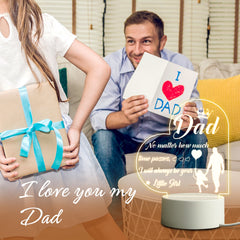 Qfdian father's day gifts Birthday Thanksgiving Gifts for Dad from Daughter Son Personalized Acrylic 3D LED Night Light Bedroom Decoration