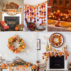 Qfdian halloween decorations halloween costumes halloween gift10/20Leds Pumpkin Maple Leaves Light String Fall Garland Battery Powered Indoor Outdoor Garden Halloween Thanksgiving Home Decor