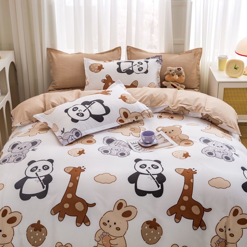 Dinosaur Bedding Set Kawii Boys Girls Duvet Cover Flat Sheet Pillowcase New Single Queen Bed Linen Soft Kids Home Textile