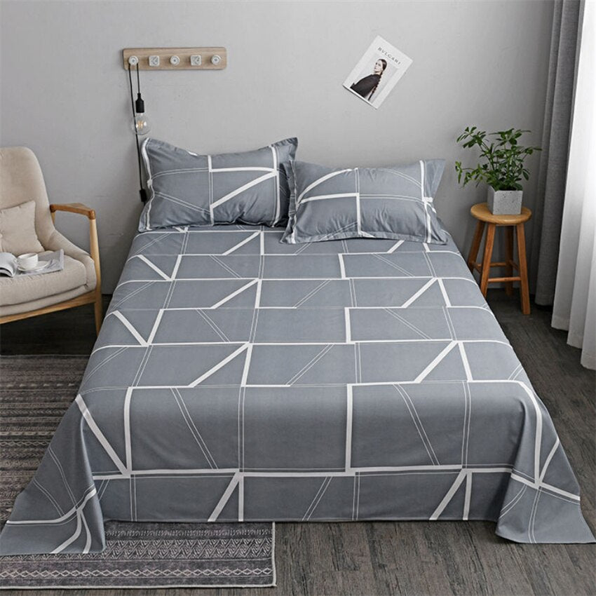 Soft Bed Sheet Set 3pcs Bedding Sheets Fashion Flat Bedsheet Pillowcase 120/150/180/200/220/250cm Polyester Bed Linens Bedspread