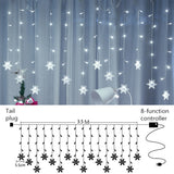 Qfdian living room lighting ideas farmhouse dining room lighting christmas decor ideas 3.5m Snowflake LED Light Christmas Tree Decorations Navidad Fairy Lights Christmas Decorations for Home 2022 Xmas Gifts New Year