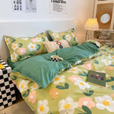 Cute Bear Bedding Set Single Twin Queen Size Ins Style Duvet Cover Flat Sheet Pillowcases Boys Girls Gift Home Textile