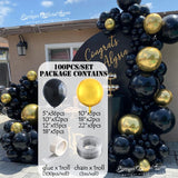 Qfdian Party decoration hot sale new 100Pcs Black Gold Graduation Balloons Garland Adult Birthday Graduates Ceremony Decorations Class Of 2022 My Graduated Events