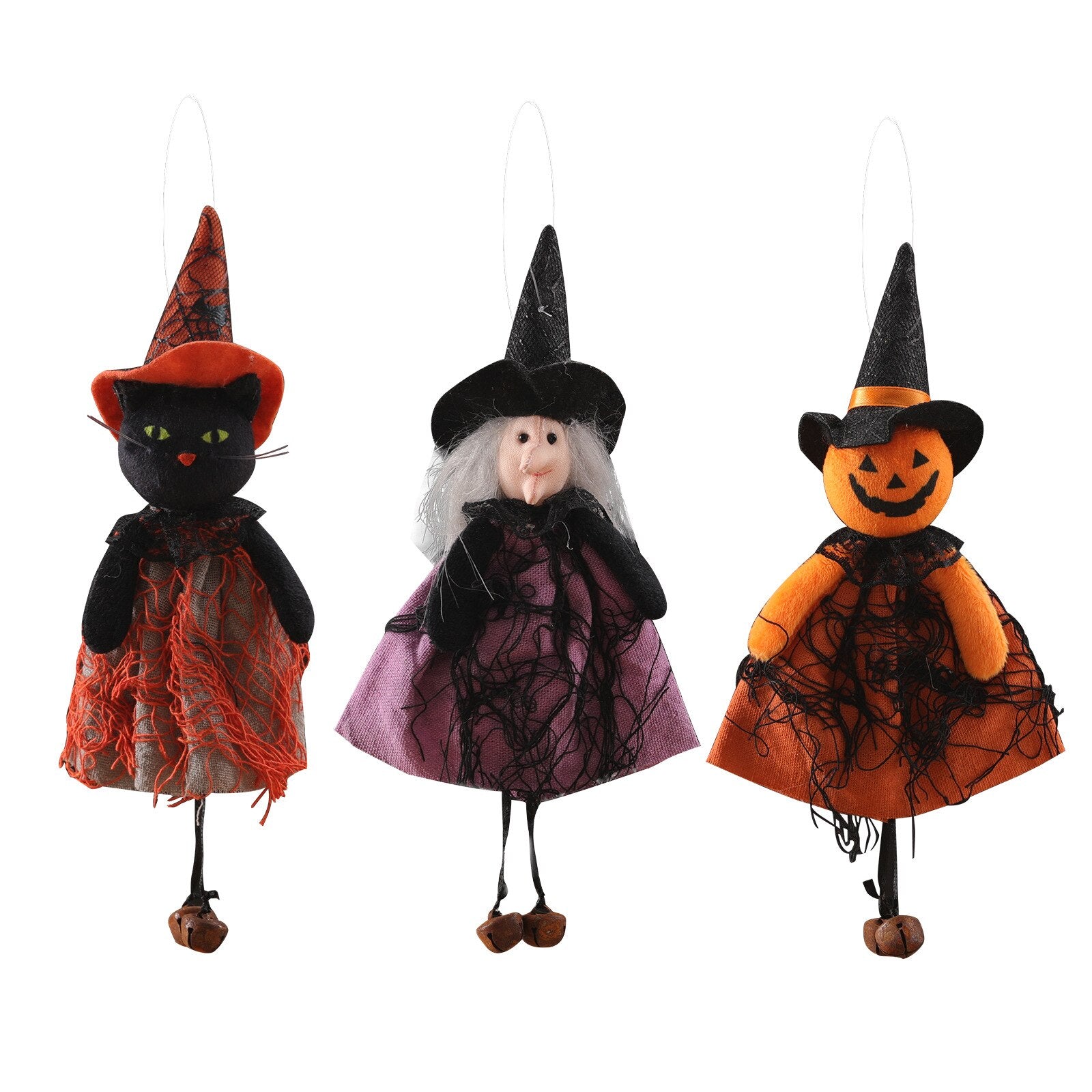 Qfdian halloween decorations halloween costumes halloween gift Halloween Doll Hanging Pendant Ornament Witch Pumpkin Outdoor Tree Party Prop Kids Gift Home Decor Halloween Decoration for Home