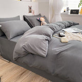 Nordic Plaid Bedding Set Black Grey Soft Bed Linen Single Full Queen Size Duvet Cover Flat Sheet Pillowcases Kit