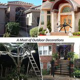 Qfdian halloween decorations halloween costumes halloween giftGiant Spider Huge Spider Web Halloween Decoration Props Haunted Indoor Outdoor Spooky Plush Large Araneid Prank Trick Supplies