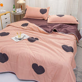 Princess Style Summer Quilts Washable Floral Cartoon Single Double Queen Blanket Bedspread Air Conditioning Girls Boys Comforter