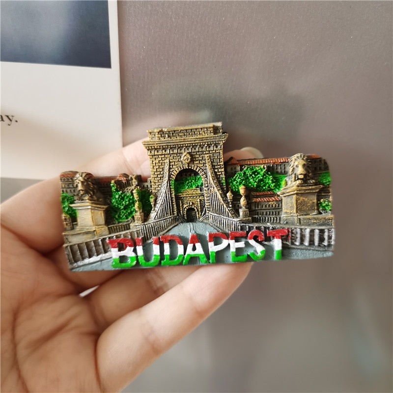 Qfdian home decor hot sale new Italia Pisa Roma Vienna Georgia British York Malta Budapest Mostar Egypt Antalya Columbia Fridge Magnet Sticker Tourist Souvenir