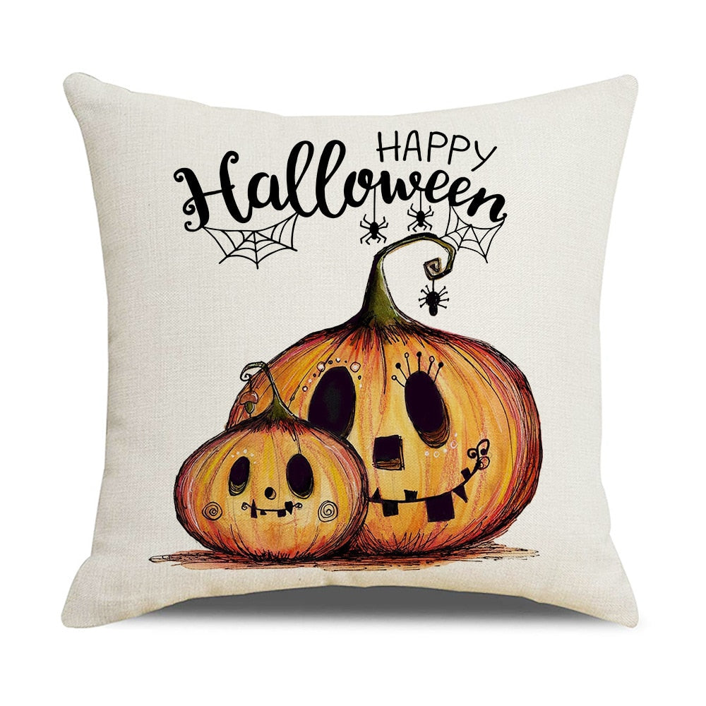 Qfdian halloween decorations halloween costumes halloween gift Fall Halloween Pumpkin Cushion Cover Trick or Treat Farmhouse Decor Home Pillowcase Sofa Decor Pillowcase