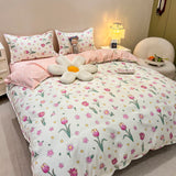 Bedding Set Cute Dinosaur Kids Adult Flat Sheet Duvet Cover Pillowcase Single Double Full Size Bed Linen Bear Panda Home Textile