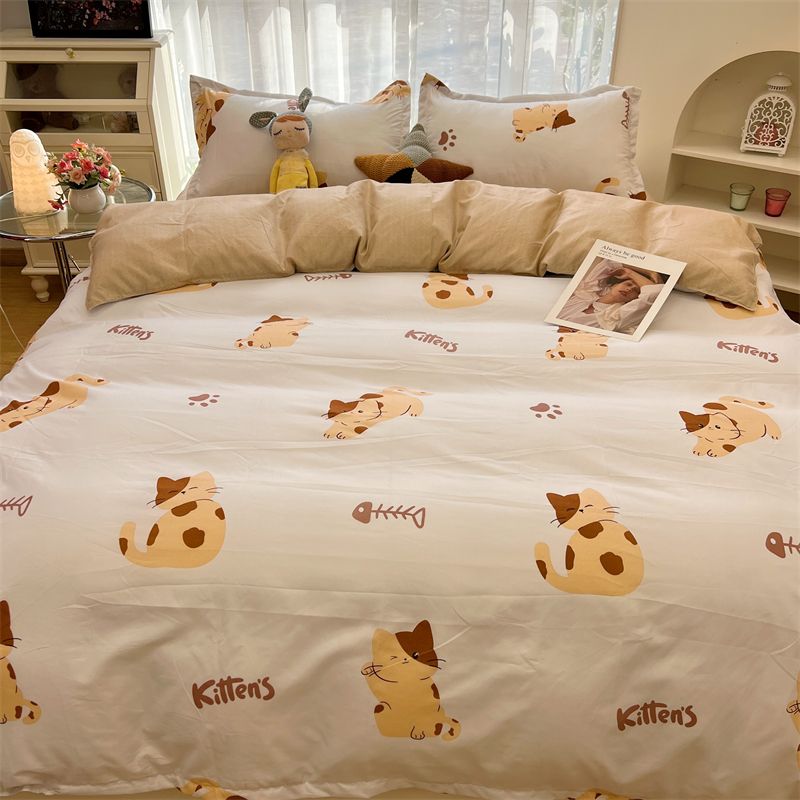 Ins Style Bedding Set for Boys Girls Single Queen Size Bed Linen Duvet Cover Pillowcase No Fillings Floral Home Textile