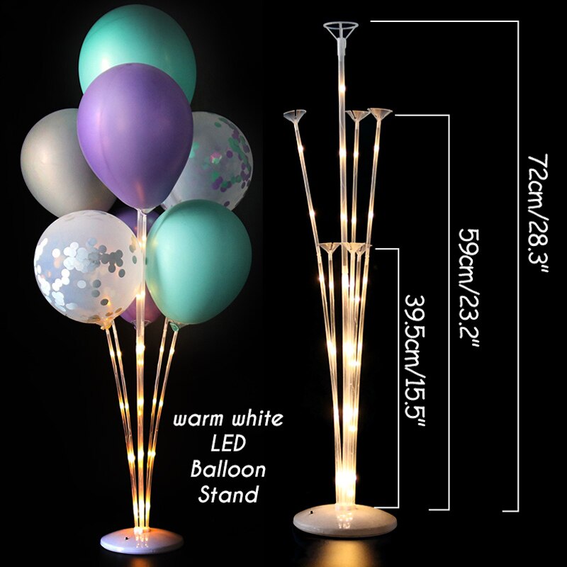 Qfdian halloween decorations christmas decorations 6pcs 40cm Balloon Stand Balloon Holder Column Tulle Balloon Kids Birthday Wedding Party Table Baby Shower Decoration Table Decor