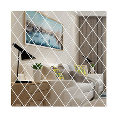 17/32/58Pcs 3D Mirror Wall Sticker DIY Diamonds Triangles Wall Stickers Living Room Home Decoration  Bedroom Decor  Wall Decals