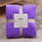 Flannel Winter Bed Blanket Super Soft Throw Blankets Solid Striped Fluffy Bed Cover Home Sheets Warm Bedspread For Sofa Bedroom