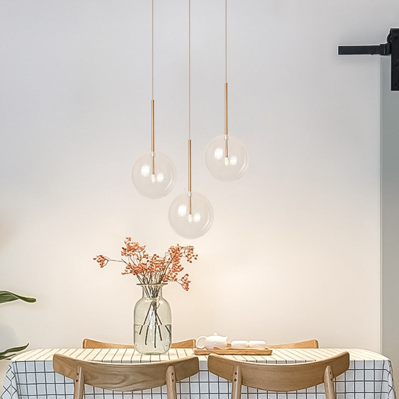 Qfdian home decor hot sale new Modern glass ball  Pendant Light Living room/Bedroom/Minimalist/Restaurant  Nordic Clothing Decoration  Hanging Lamps