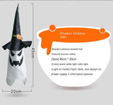 Qfdian halloween decorations halloween costumes halloween gift Halloween LED Flashing Light Hanging Ghost Halloween Party Dress Up Glowing Wizard Hat Lamp Horror Props for Home Bar Decoration