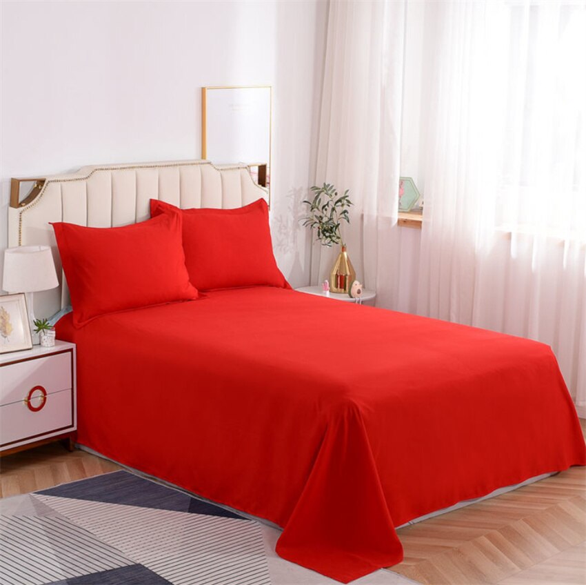 1pc Cotton Flat Sheet 19Solid Color Luxury Bed Sheets Soft Comfortable Bedsheet Single Queen King Size Bed Linens High Quality