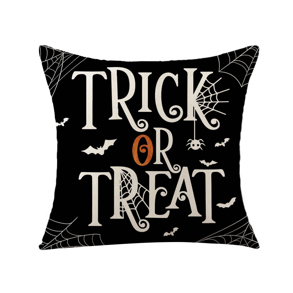 Qfdian halloween decorations Halloween Decoration Pillow Cover Decorative Halloween Square Pillowcase Soft Solid Cushion Case for Sofa Bedroom Car Home Decor