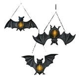 Qfdian halloween decorations halloween costumes halloween gift Halloween Bat Hanging Light Resin/plastic Bat Lantern Pendant Outdoor Indoor Horror Festival Yard Decoration Party Props Home