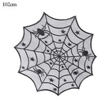 Qfdian halloween decorations halloween costumes halloween gift Halloween Bat Table Runner Black Spider Web Lace Tablecloth Fireplace Curtain for Halloween Party Decoration Horror House Props