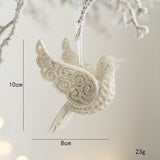 Qfdian christmas decor ideas nightmare before christmas Christmas White Glitter Angel Girl Pentagram Pendants Merry Christmas Tree Decorations For Home Xmas Ornaments Hanging Pendants