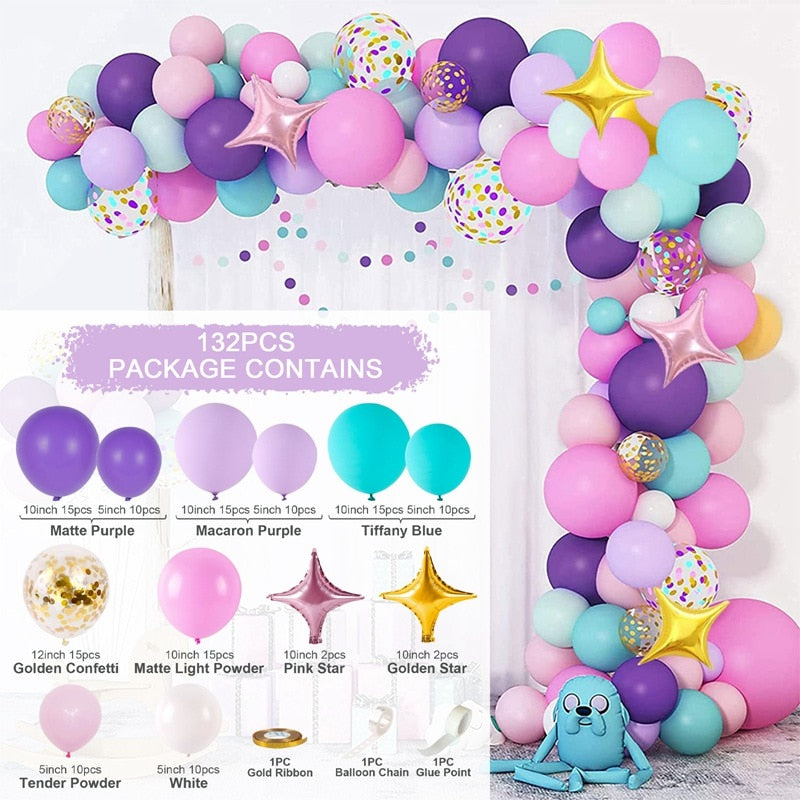 Qfdian halloween decorations christmas decorations Macaron Balloons Garland Latex Ballons Arch Happy Birthday Party Decor Kids Adult Wedding Baloon Chain Baby Shower Balon