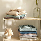 Washed Cotton Mattress Covers with Elastic Band Solid Color 1pc Fitted Sheet Soft Comfort Mattress Protector Queen King Size Bed