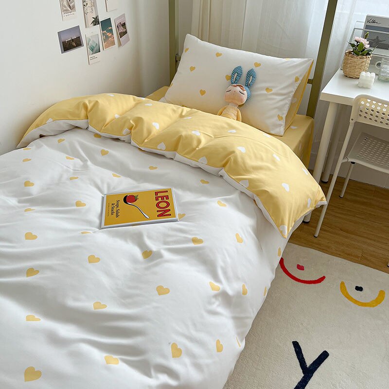 Ins Heart Duvet Cover Home Textile Pillowcase Bed Sheet For Adult Kids King Queen Twin Fashion Bedding Cover Set