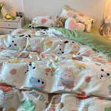 Pastoral Bedding Set Ins Nordic Floral Duvet Cover No Filling Flat Sheet Pillowcases Single Double Size Boys Girls Bedspread