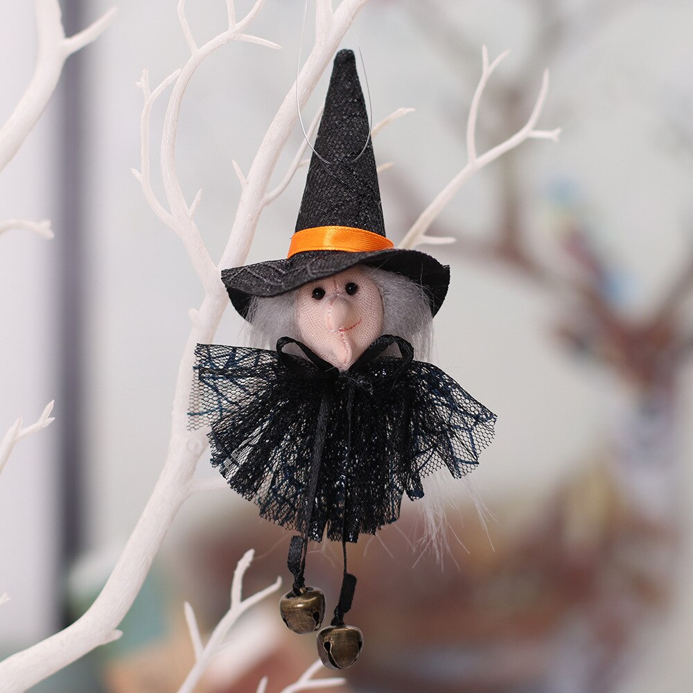 Qfdian halloween decorations halloween costumes halloween gift Halloween Doll Hanging Pendant Ornament Witch Pumpkin Outdoor Tree Party Prop Kids Gift Home Decor Halloween Decoration for Home