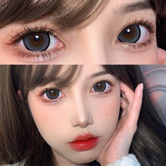 Two Piece Color Contact Lens Companion Box with Eye Contact Lens For eyes Large Diameter Eye Lens Student Annual Natural