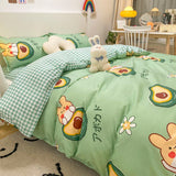 Grey Bedding Set Soft Duvet Cover Flat Sheet Pillowcase Bed Linens Single Full Dormitory Bedroom Home Textile