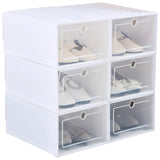 Qfdian 6 Pcs Transparent Plastic Shoe Storage Boxes Fantastic Clothes Storage Containers Box Japanese Flip Drawer Toy Organizer
