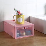 Qfdian 6 Pcs Transparent Plastic Shoe Storage Boxes Fantastic Clothes Storage Containers Box Japanese Flip Drawer Toy Organizer