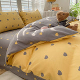 Ins Heart Duvet Cover Home Textile Pillowcase Bed Sheet For Adult Kids King Queen Twin Fashion Bedding Cover Set