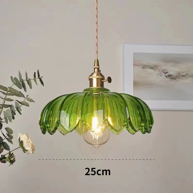 Modern Glass Pendant Light for Kitchen Dining Room Restaurant Hanging Lamps Bedroom Bar Cafe Home Decor Lighting Fixture Flower