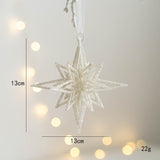 Qfdian christmas decor ideas nightmare before christmas Christmas White Glitter Angel Girl Pentagram Pendants Merry Christmas Tree Decorations For Home Xmas Ornaments Hanging Pendants