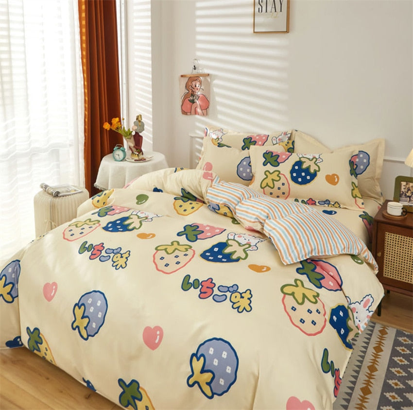 Rainbow Bear Printed 1pc Duvet Cover Polyester Cotton Bedclothes Comforter Cover Single Twin Full Queen King Size Quilt Cover