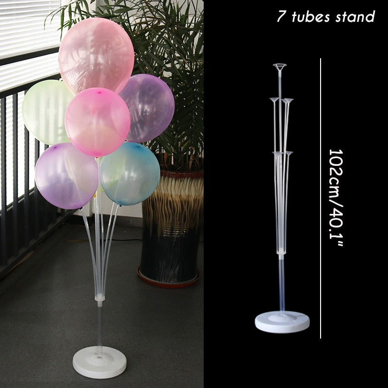 Qfdian halloween decorations christmas decorations 6pcs 40cm Balloon Stand Balloon Holder Column Tulle Balloon Kids Birthday Wedding Party Table Baby Shower Decoration Table Decor