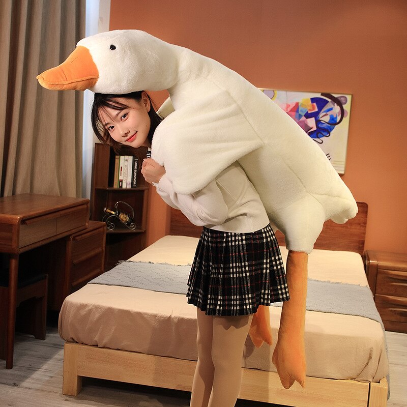 Cute Huge Goose Side Sleep Body Pillow 50-160cm Stuffed Animal Sleeping Pillow Classmate Girlfriend Birthday Gift Festival Gifts