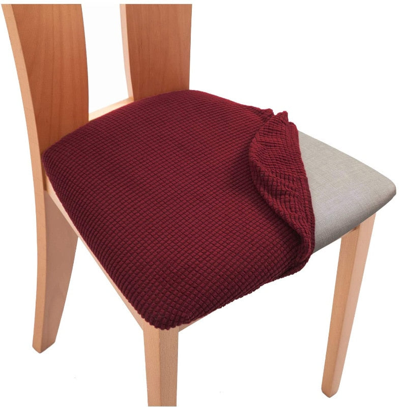 Qfdian Spandex Jacquard Chair Seat Cover Stretch Dining Chair Slipcover Removable Washable Seat Cushion Protector Fundas Para Sillas