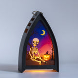 Qfdian halloween decorations Halloween Decorations Led Candle Light Vintage Witch Castle Pumpkin Ghost Hanging LED Lantern Lamp Haloween Party Decor Supplies