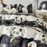 Duvet Cover Set Flat Sheet with Pillowcases 2023 New Twin Full Size Boys Girls Bed Linen Cute Cartoon Bedding Kit