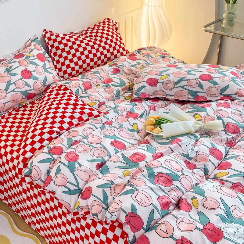 Dinosaur Bedding Set Kawii Boys Girls Duvet Cover Flat Sheet Pillowcase New Single Queen Bed Linen Soft Kids Home Textile