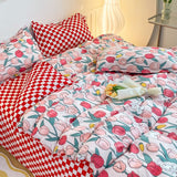 Dinosaur Bedding Set Kawii Boys Girls Duvet Cover Flat Sheet Pillowcase New Single Queen Bed Linen Soft Kids Home Textile