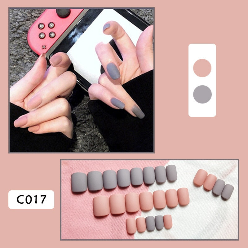 24Pcs/Box Red Ballerina Fake Nails Press On Nial Art Tips False Nails Press On Nails Coffin Artificial Nails